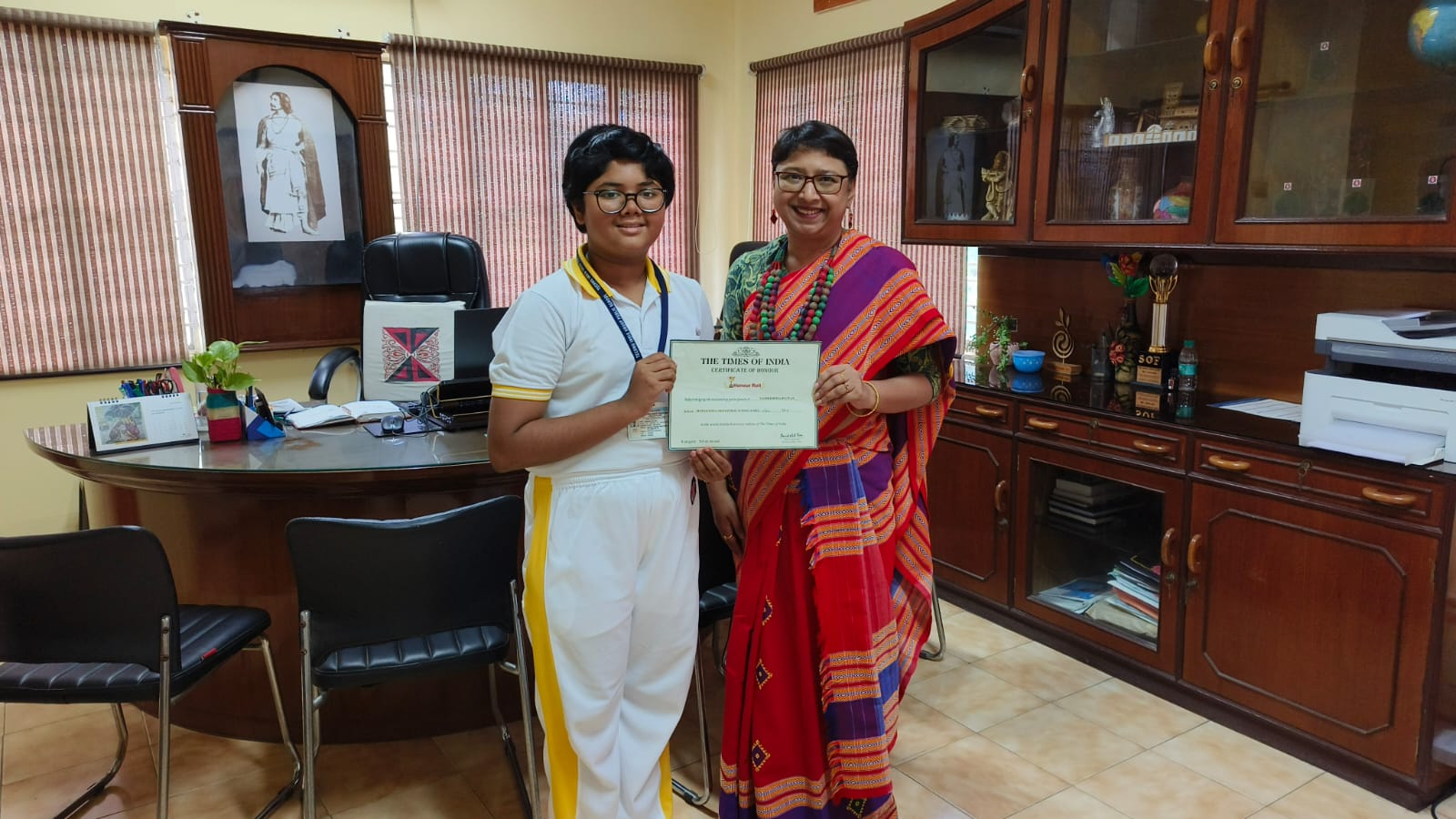 Times of India Certificate of Honour 2023 -Samriddha Biswas